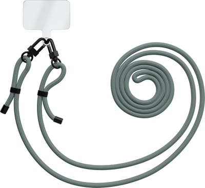 Casimoda® - Universeel telefoonkoord met dubbele sluiting - Telefoonketting - Phone cord - Verstelbaar koord voor telefoon - Mosgroen