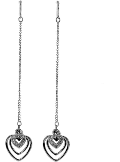 Behave - Oorbellen zilverkleur hart - romantisch design - avond & date