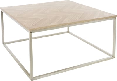 Salontafel 80x40 cm visgraatmotief eiken look met stalen frame ML design