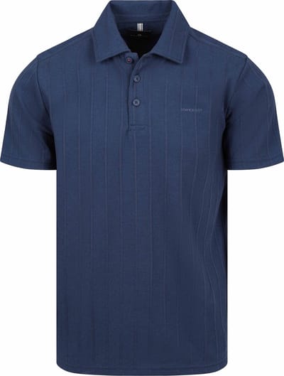 State of Art Poloshirt Jersey Drop Needle Donkerblauw (navy) - Maat M - Heren