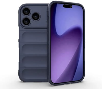 MobyDefend Hoesje - Geschikt voor iPhone 17 Pro - TPU Gripcase - Blauw