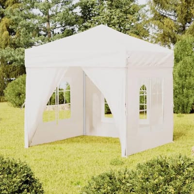Vouwbare Partytent - Tuinpaviljoen Gazebo - Feestjes en Buitenleven - Met Ramen en Deuren - 2x2 Meter - Wit