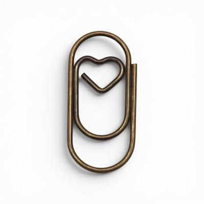 20 mini paperclips Brons hartje - papierklem - leuk inpakken - trouwen - trouwkaart -