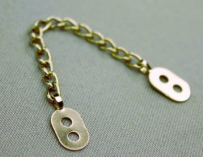 3 jaslusjes - ketting - 1x zilver, 1x brons en 1x goud - jaslus kledinghanger - jaslussen - ophanglus voor mantel of jas - innaaibaar - 8 cm
