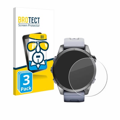 BROTECT - Glas Screenprotector voor Garmin Fenix 7S (42 mm) - Gehard Beschermglas 9H 3 Stuks