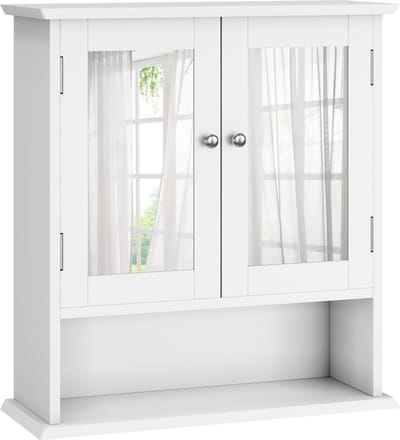 Spiegelkast Badkamer - badkamerkast - badkamermeubel - Medicijnkastje Met Spiegel - badkamerspiegel - badkamer accessoires - Toiletkastje - Badkamerkast Hoog - Verstelbare Plank - Wandmontage - Ruimtebesparend - Badkamer - 50x20x60cm - Wit