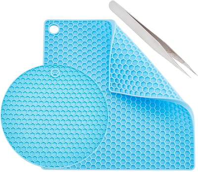 Allecto - Siliconen Doming Mat - Ronde en Vierkante Matten - Hittebestendig - Blauw - Ideaal voor DIY Sieraden - Perfect voor Epoxy Hars Ambachten