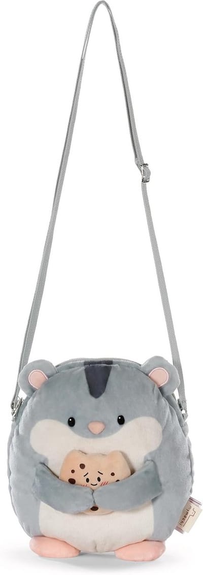 Schattige Pluche Schoudertas in Hamster Stijl - Kawaii Crossbody Tas (Grijs)