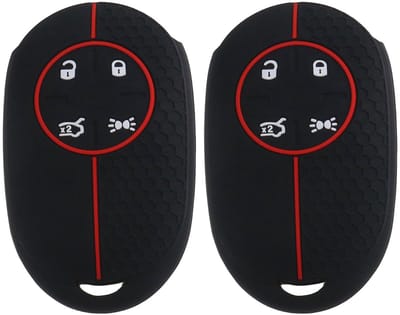 Dailygoods- Autosleutel Hoesje Antidiefstal - 2x Siliconen Hoes - Compatibel met Fiat 500E - Flexibel - Zwart/Rood - Optimale Bescherming - Autosleutelcover