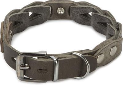 Beeztees leren halsband Connex. Grijs. 40 cm x 20 mm.