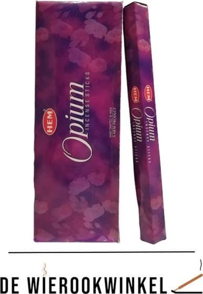 De Wierookwinkel – Doos - Wierook - Opium - Opium Wierook - Wierookstokjes Opium - (HEM) - Wierooksticks - Incense sticks - 6 Kokers - 120 Stokjes