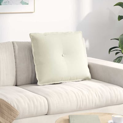 vidaXL - Rugkussen - Crèmekleurig - 60 - x - 50 - cm - Corduroy - stof