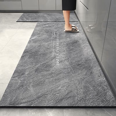Diatomeeënaarde Keukenvloermat Eenvoudige Luchtabsorberende Sneldrogende Voetmat Lange Tweedelige Set Antislipmat Huishoudelijke Vuilafstotende Vloermat 40 * 60Cm