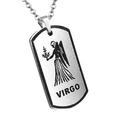 Montebello Ketting Maagd - 316L Staal - Horoscoop - 25x42mm - 60cm