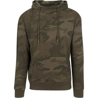 Urban Classics - High Neck Camo Hoodie/trui - M - Groen
