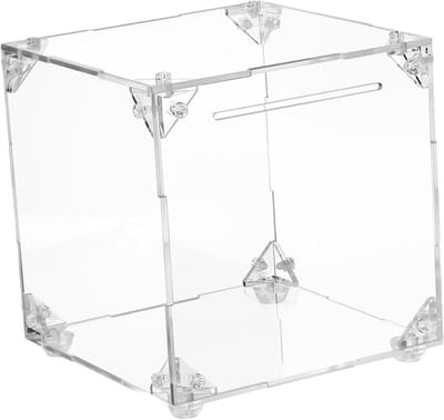 Transparante spaarpot - Geldkistje Acryl - Geld Besparen - Onbreekbaar Materiaal - 15 cm Kubus - Transparant