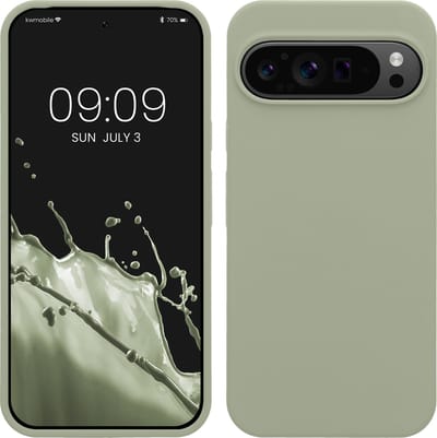 kwmobile telefoonhoesje geschikt voor Google Pixel 9 Pro XL - Hoesje met siliconen coating - Smartphone case in grijsgroen