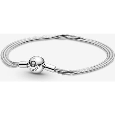 Charmant bracelet en argent 925 Starling avec plusieurs chaînes pour femme, superbe cadeau pour Noël, festival, original et tendance 19cm gray