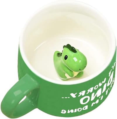 Kawaii Dinosaur Keramische Mok - Persoonlijke en Grappige Cadeau voor Vrienden, Unieke Koffiemok en Cappuccino Mok voor Mannen en Vrouwen