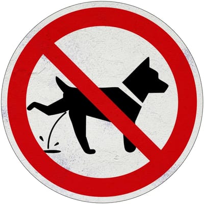 Verboden te plassen voor honden verbodsbord | Sign Again materiaal | 10 cm