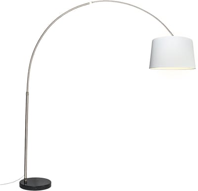 QAZQA Booglamp XXL - Staande booglamp - 1 lichts - H 2470 mm - Staal