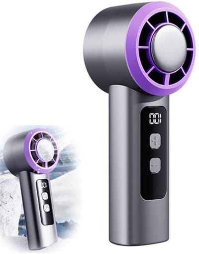 VHV - Handventilator - Mini ventilator - Draagbare ventilator - USB ventilator - Met koelplaat - Oplaadbaar - Voor op reis, vakantie en onderweg - Grijs