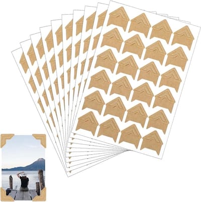 Foto Hoekstickers - Fotostickers - Hoekstickers - Fotoalbum Accessoires - Knutselen - Zelfklevend - voor Scrapbooking Fotoalbum Dagboek DIY Craft - 10 vellen - Kraft