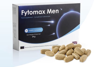 Fytomax Men – Vruchtbaarheid, Energie & Preconceptie Man | Maca, Tribulus, Zink, Vitamines B9-B12-E, Q10 | 30 Tabletten | Clean Label | Glutenvrij