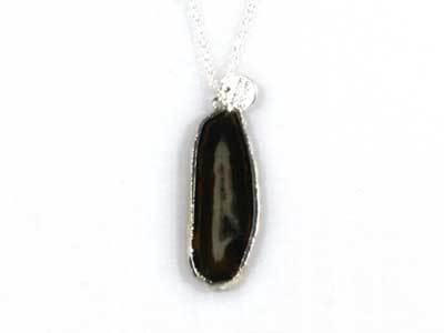 Jasseron ketting met donkere agaat