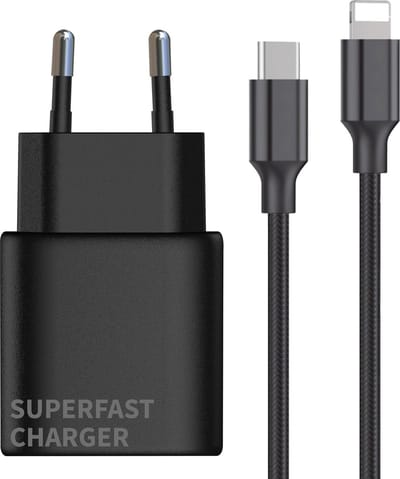 USB C Adapter Snellader Oplaadkabel geschikt voor iPhone / iPad / AirPods 20W Lightning Kabel Stekkerblok