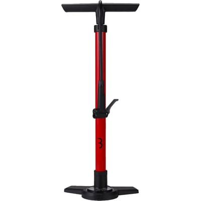 BBB Cycling AirBoost 2.0 Fietspomp met Drukmeter - 11 BAR 160 PSI - Ventielen: Dunlop, Presta & Schräder - Hoge Druk Vloerpomp Racefiets en MTB - Rood - BFP-28