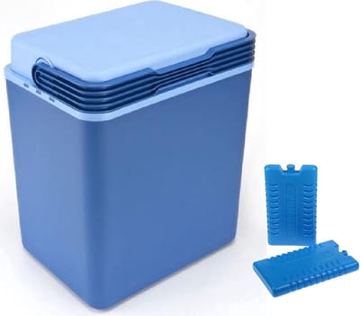 Grote koelbox donkerblauw 32 liter 40 x 30 x 45 cm incl. 6 koelelementen