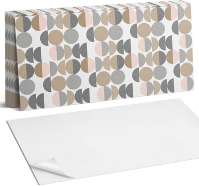 Coloray Plaktegels - Geometrie van cirkels en halve cirkels Wandtegel Zelfklevend - 60 cm x 30 cm - Grijs Plaktegels - 6 stuks - Rechthoek PVC Tegels - Plaktegels Keuken - Zelfklevende Vloertegels Badkamer - Vinyl Tegels Zelfklevend