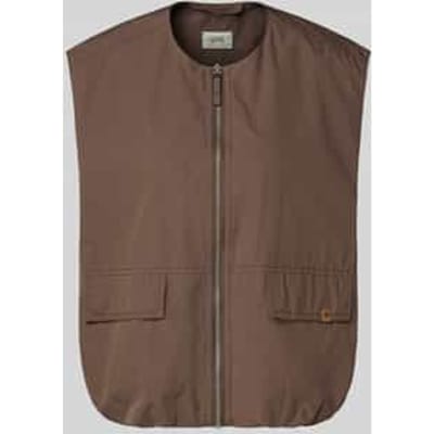 Bodywarmer met ronde hals en klepzakken