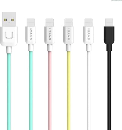 USAMS U-Turn Serie - Lightning Kabel - 1m - Snel Opladen - Zwart