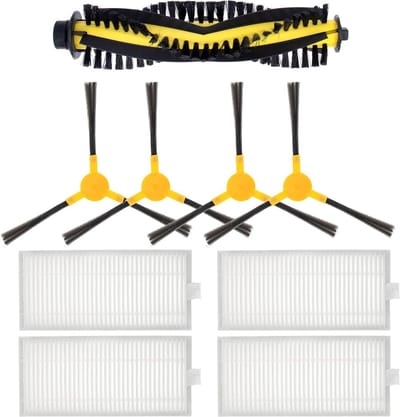 Vervangende onderdelen geschikt voor Tesvor X500/X500 Pro/M1 T8 S6 geschikt voor Neatsvor X500 X520 X600 Pro Stofzuiger, inclusief 4 Zijborstel+1 Rolborstel+4 Filters