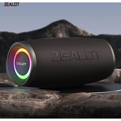 ZEALOT-S56 40W draagbare luidsprekers Bass Subwoofer Draadloos IPX6 Waterdicht TWS 8800mAh Outdoor Reisluidspreker Suporrt USB/TF/AUX Black