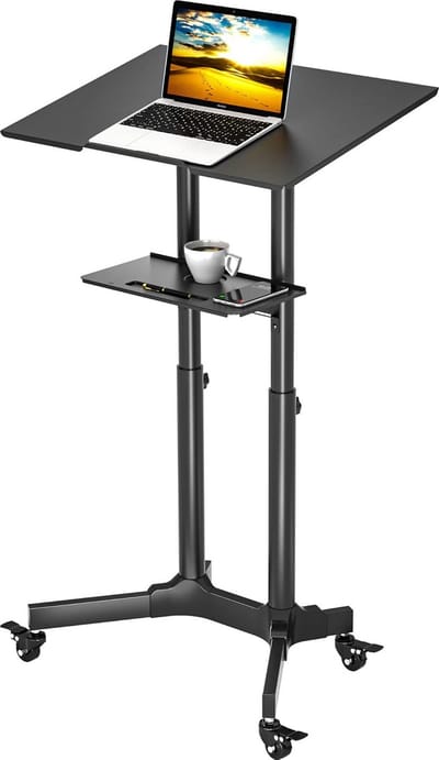 Laptoptafel op Wielen - Bijzettafel Verstelbaar - Bedtafel - Thuiswerk Tafel