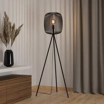 EGLO Vloerlamp Romazzina Zwart - Metaal Zwart - 140x33x33cm (hxbxd)