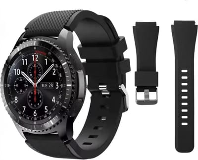 CHPN - Siliconen Bandje geschikt voor Samsung Galaxy Watch - 46mm - Zwart bandje voor Samsung Watch - Universeel - Hip bandje - Horlogebandje