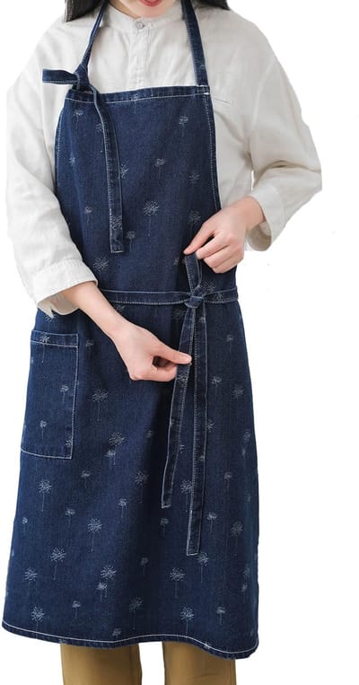 denim schort, uniseks, verstelbaar slabbetje met zakken voor het koken van keukens
