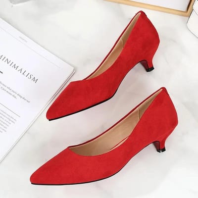 Dames Lage Kleine Hoge Hakken Schoenen Korte Gelakt Leer Pumps Grote Maat 41/42/43 Dames Werk Kantoor Schoenen Bruids Chaussures Femme 35 red