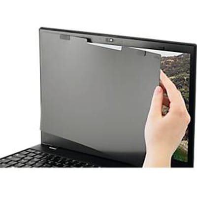 Duurzame MAGNETIC privacyfilter, voor notebooks & touchscreens met 15,6'' & 16:9 beeldverhouding, incl. documententasje & microvezeldoekje, antraciet/grijs