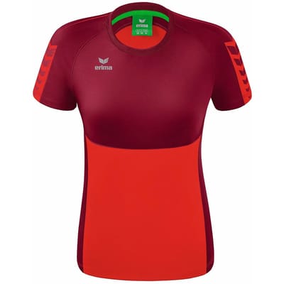 Erima Six Wings T-Shirt Dames - Bordeaux / Rood | Maat: 38