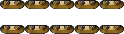 Spot Armatuur 10 Pack - Proma Zano Pro - GU10 Inbouwspot - Ovaal Dubbel - Zwart/Goud - Aluminium - Kantelbaar - 185x93mm