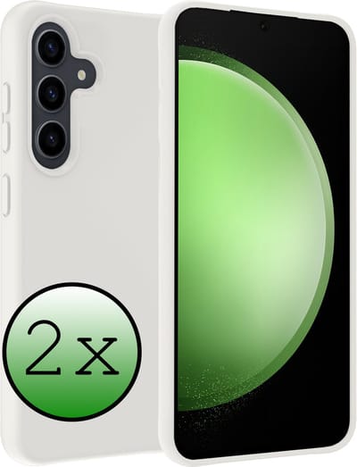 Hoesje 2 Stuks - Geschikt voor Samsung Galaxy S23 FE - Sterk & Shockproof - Case Siliconen - Back Cover - Telefoon Hoes - Wit