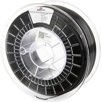 Spectrum Filaments 81537 PETG Premium High Speed Filament PETG Highspeed filament, Chemisch bestendig 1.75 mm 1000 g Deep black, Zwart 1 stuk(s)