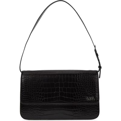Karl Lagerfeld K/kore Croco Shoulder Bag Black Taglia: OS | Borse a mano Outlet | Donna | Nero