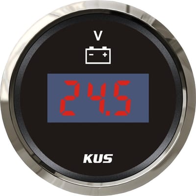 Digitale Voltmeter - Spanningsmeter - Voertuig Controle - Waterdicht IP67 - 52mm - Zwart