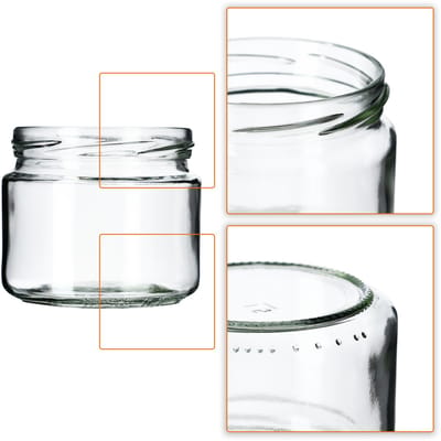 KADAX Inmaakpotten met schroefdeksel, jampotten, 330 ml, voorraadpotten voor jam, honing, potten met schroefsluiting, fruit, 10 stuks